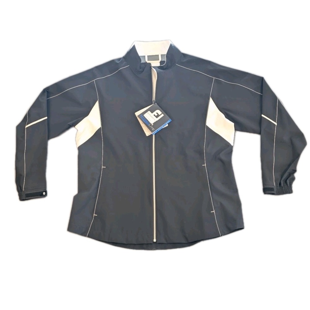 Footjoy Hydrolite Rain Jacket L Womens DryJoys Black Golf Full‎ Zip New NWT 0018
